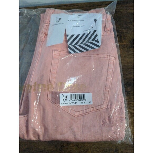 Free People x SANDRINE ROSE Women  Petal Pink  High Waisted Skinny Jeans - Picture 4 of 7